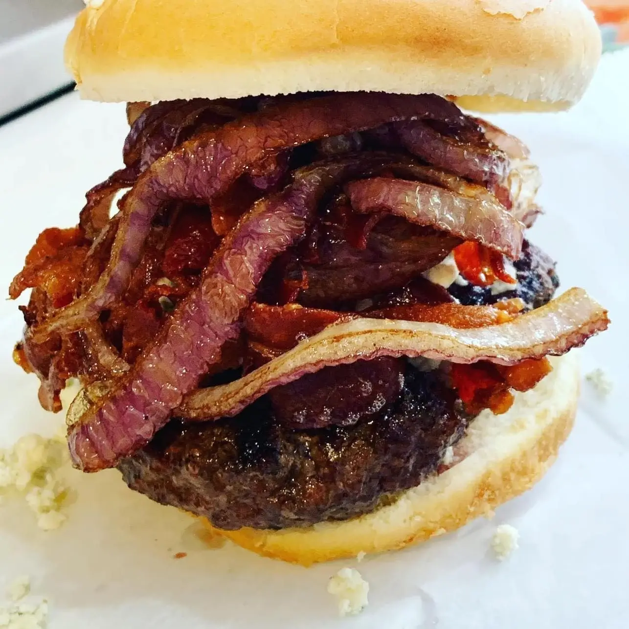 Pulled pork BBQ sandwich with slaw